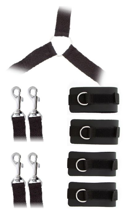 Комплект наручников и поножей LUXURIOUS BED RESTRAINT CUFF SET - Blush Novelties - купить с доставкой в Мурманске