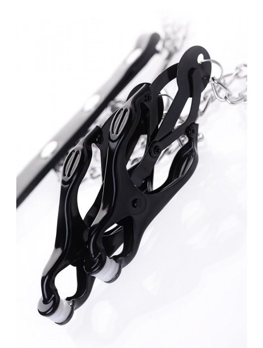 Черно-серебристые зажимы для сосков с кольцом для пениса TOYFA Metal - ToyFa - купить с доставкой в Мурманске