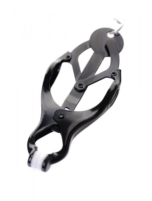 Черно-серебристые зажимы для сосков с кольцом для пениса TOYFA Metal - ToyFa - купить с доставкой в Мурманске