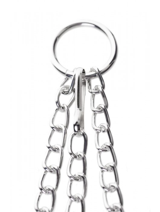 Черно-серебристые зажимы для сосков с кольцом для пениса TOYFA Metal - ToyFa - купить с доставкой в Мурманске